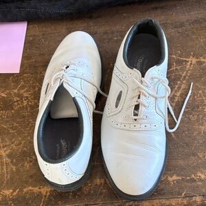 Golf shoes Men's White Leather Shoes